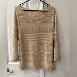New York & Company Tan Crew Neck Sweater
